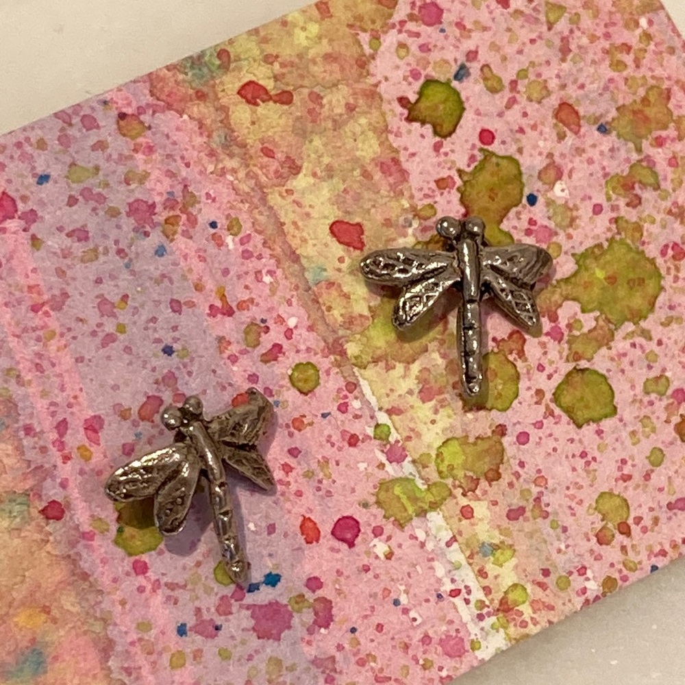Sterling silver dragonfly post earrings